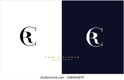 RC,CR Abstrakte Buchstaben Logo-Monogramm