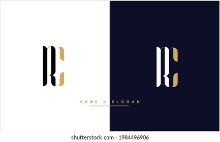 RC,CR Abstrakte Buchstaben Logo-Monogramm