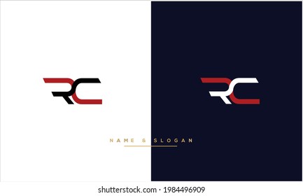 RC,CR Abstrakte Buchstaben Logo-Monogramm