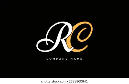 Monograma del logotipo de las letras abstractas RC, CR
