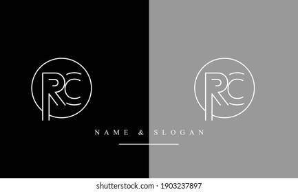 RC CR abstract vector logo monogram template