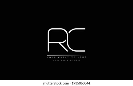 RC CR abstract vector logo monogram template