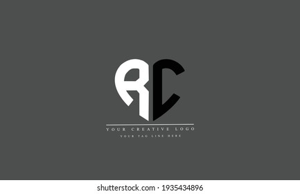 RC CR abstract vector logo monogram template