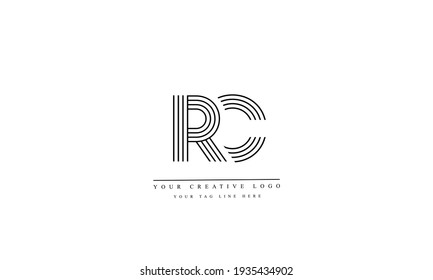 RC CR abstract vector logo monogram template