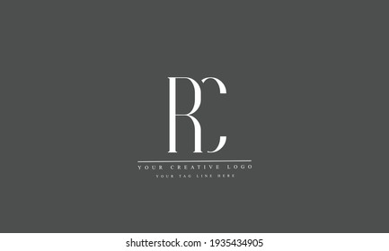 RC CR abstract vector logo monogram template