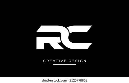 RC or CR Alphabet Letters Icon Abstract Logo