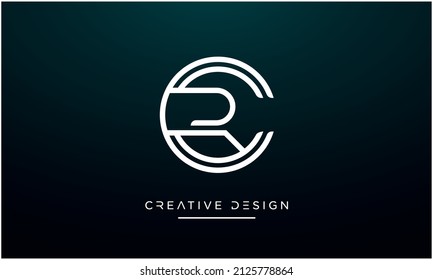 RC or CR Alphabet Letters Icon Abstract Logo