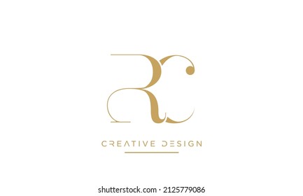 RC or CR Alphabet Letters Icon Abstract Logo