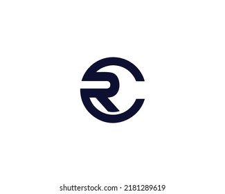 RC CR logo design vector template