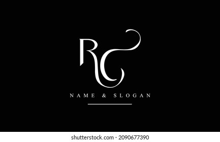 RC, CR, R, C letras abstractas monograma logotipo