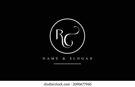 RC, CR, R, C abstract letters logo monogram