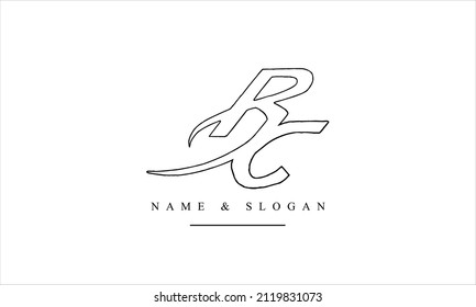 RC, CR, R, C abstract letters logo monogram