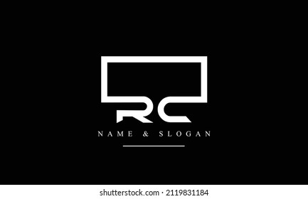 Logo für abstrakte Buchstaben RC, CR, R, C