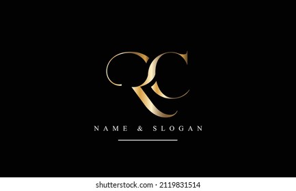 RC, CR, R, C abstract letters logo monogram