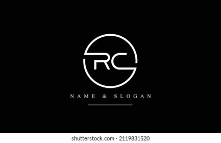 RC, CR, R, C abstract letters logo monogram