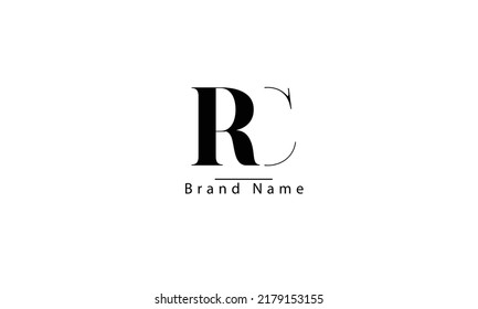 RC CR R C abstract vector logo monogram template