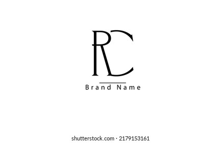 RC CR R C abstract vector logo monogram template