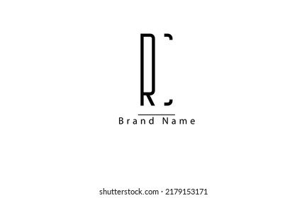 RC CR R C abstract vector logo monogram template