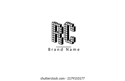 RC CR R C abstract vector logo monogram template