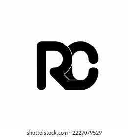 rc cr r c initial letter logo isolated on white background