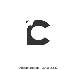 RC creative geometric initial based modern and minimal logo. Letter r c trendy fonts. Universal professional elegant techno vector design.