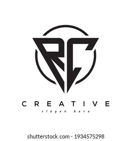 RC creative letter logo with gamming look