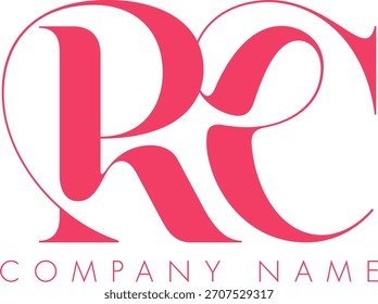 Diseño de Vector de logotipo de letra abstracta moderna creativa de RC. Utilizable para su empresa o negocio e identidad de marca.