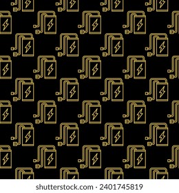 RC Drone Battery vector concept linear dark seamless pattern