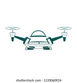 RC drone isolated blue lines