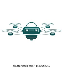 RC drone isolated blue lines