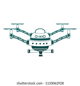 RC drone isolated blue lines