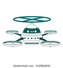 RC drone isolated blue lines