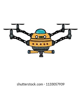 RC drone isolated scribble