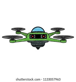 RC drone isolated scribble