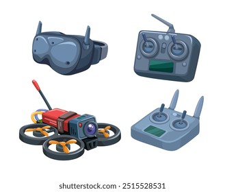 RC Drone Symbol Collection Set Cartoon Illustration Vector