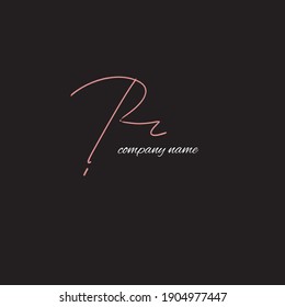 logotipo escrito a mano de rc para identidad