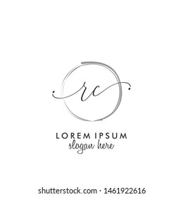 RC Initial beauty monogram logo vector