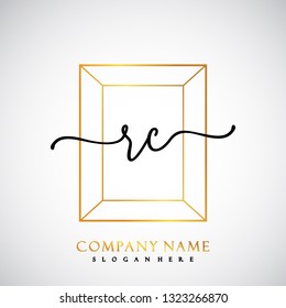 RC Initial Handwriting logo template vector