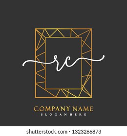 RC Initial Handwriting logo template vector