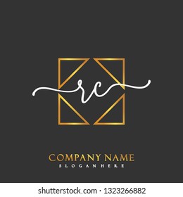 RC Initial Handwriting logo template vector