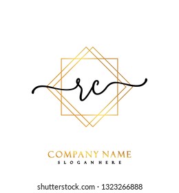 RC Initial Handwriting logo template vector