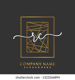 RC Initial Handwriting logo template vector