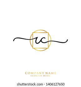 RC Initial handwriting logo template