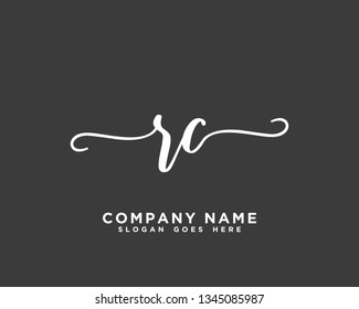RC Initial Handwriting Logo Vector