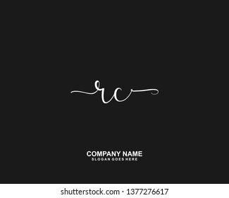 RC Initial handwriting logo vector