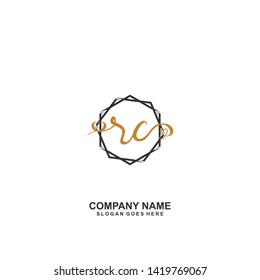 RC Initial handwriting logo vector