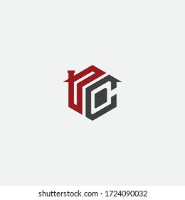 rc initial home. Logo hexagon line