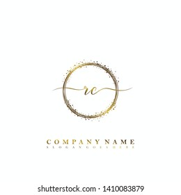 RC Initial luxury handwriting logo vector
