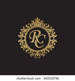 RC initial luxury ornament monogram logo