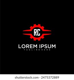 RC initial monogram for automotive logo design vector